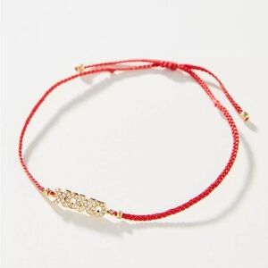 New Anthropologie Mystical Cord Tie Bracelet Red Valentine